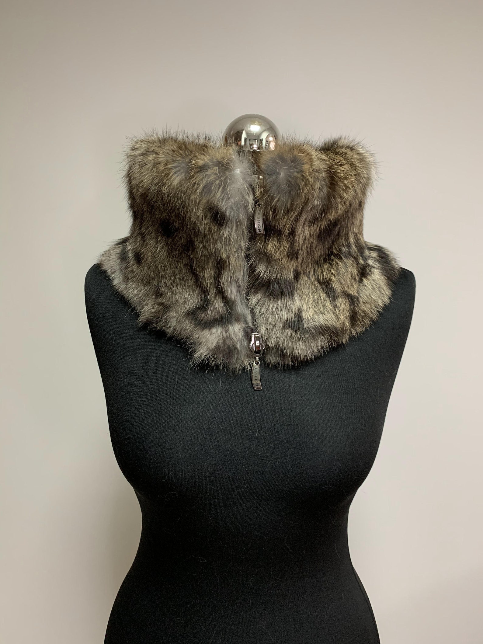 Rabbit fur collar / Rabbit fur scarf / Fur collar / Fur cowl / Etsy