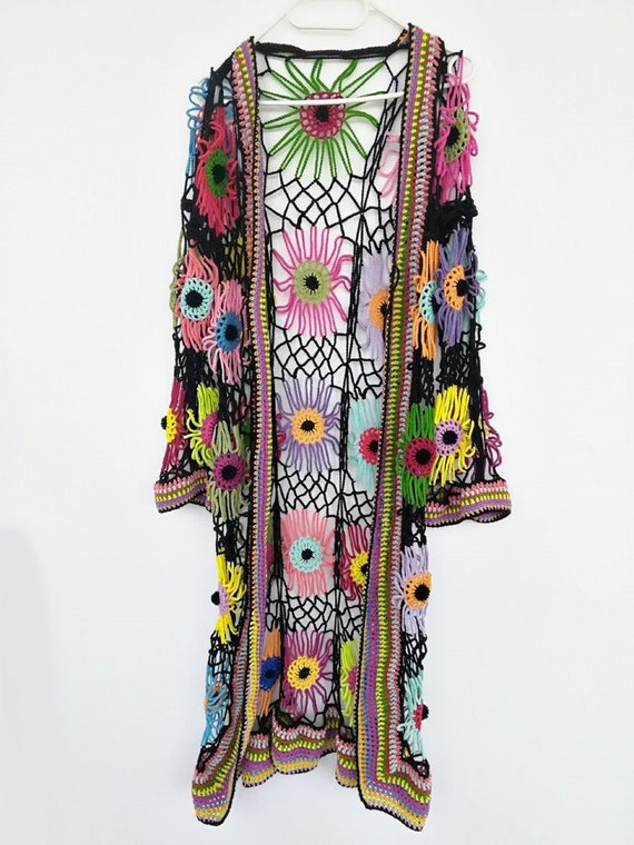crochet flower cardigan