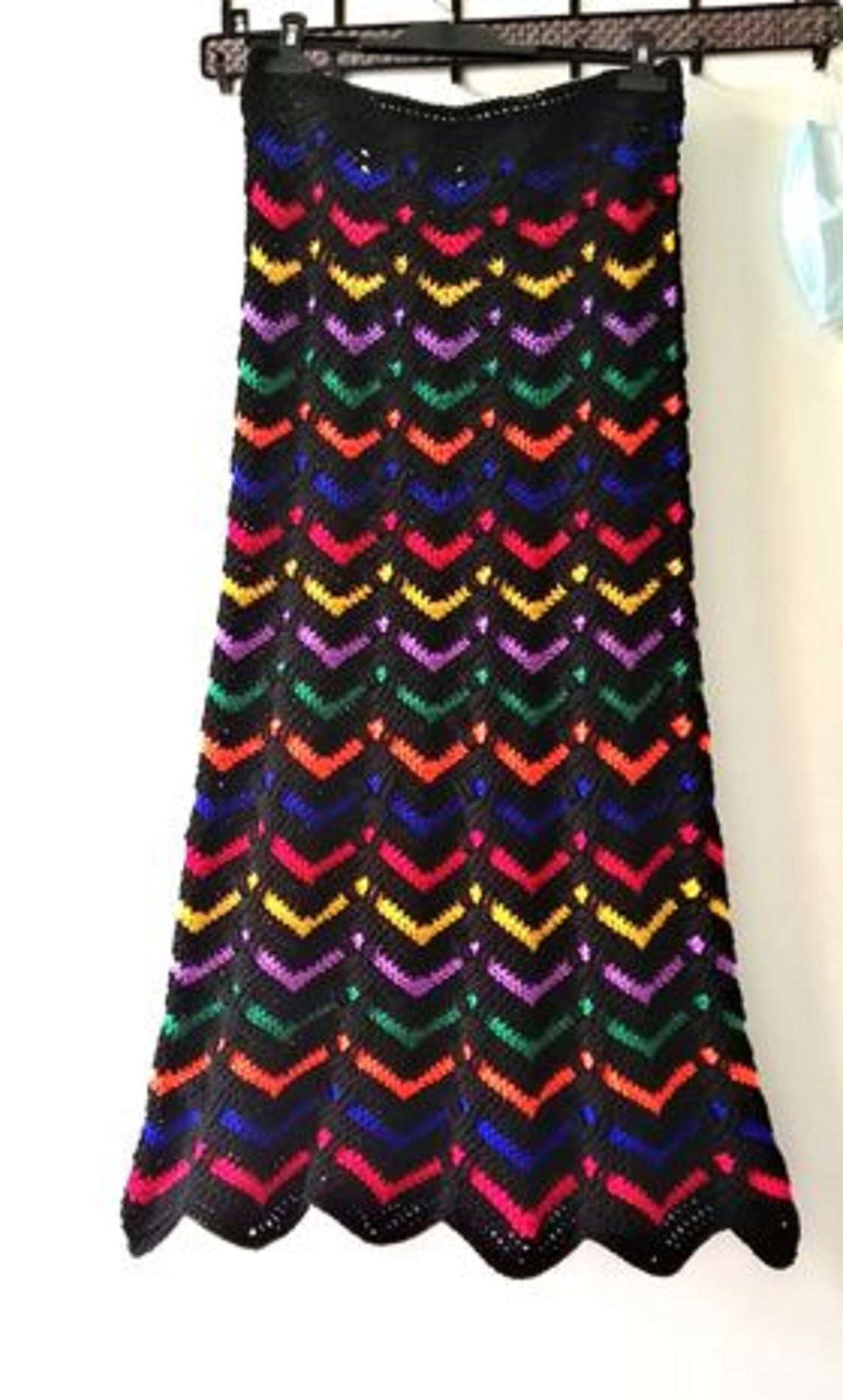 Multicolored crochet skirt zigzag pattern Etsy