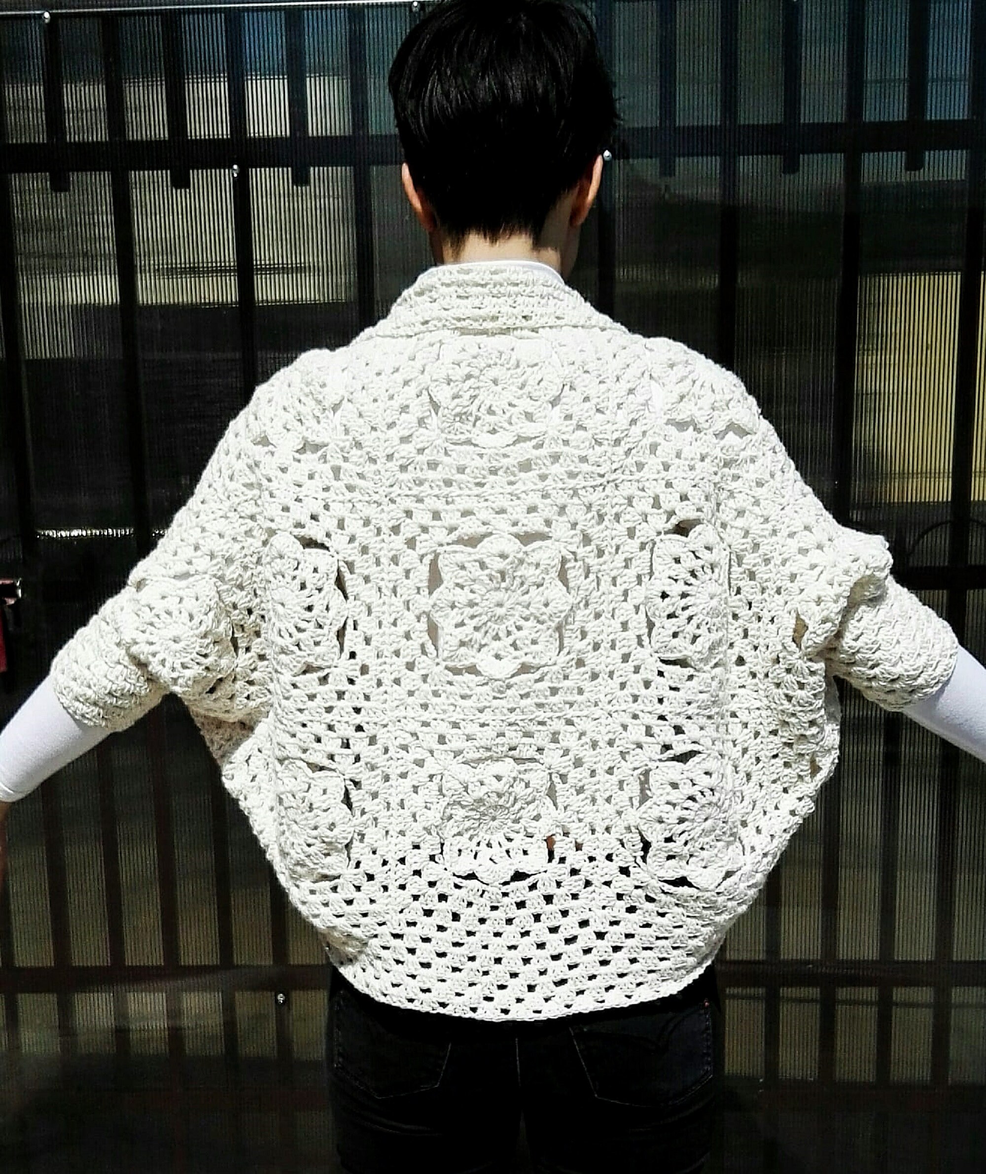 Hand Crochet Dirty-white Cocoon 