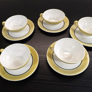 Coffee cups 50s- Antique earthenware coffee mugs