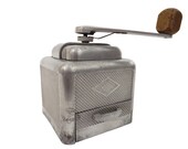 Aluminium cast iron coffee mill 1950 1956 - Antique coffee grinder brand Moulux