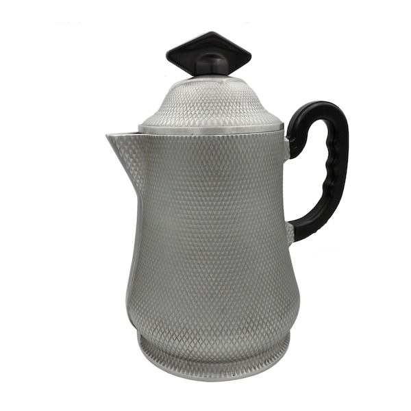 Cast aluminum coffee maker - Vintage pewter coffee tea pot jug