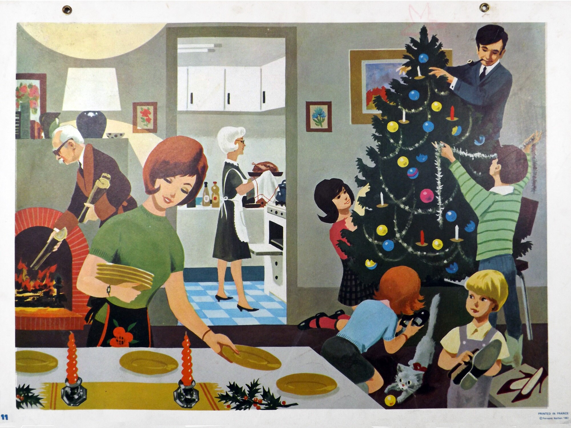 Affiche Scolaire Recto-Verso Nathan, 1967 - French Vintage School Wall Paper