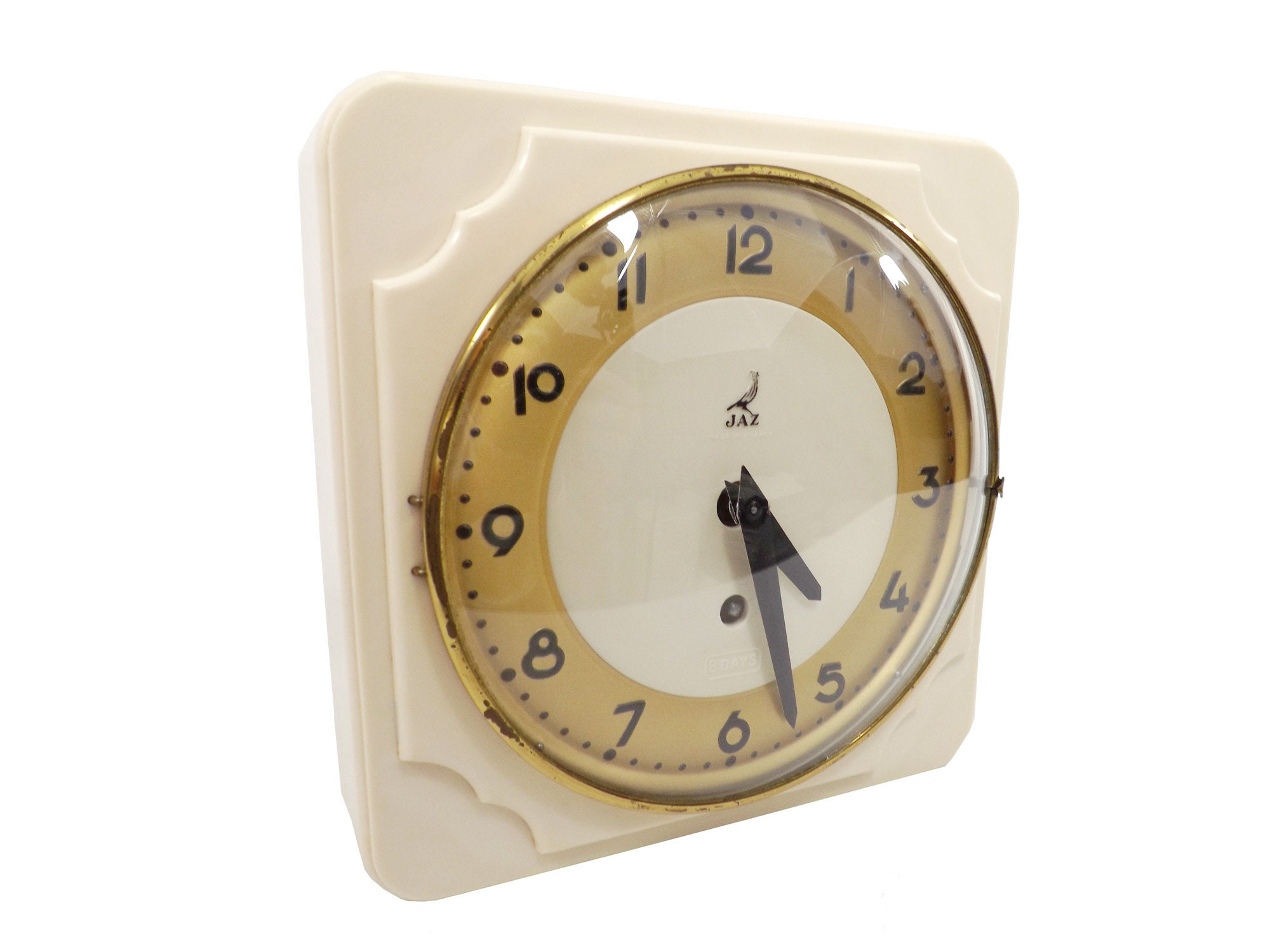 Horloge Murale Jaz Modèle Muric de 1952 - Antique French Wall Clock Brand Jaz