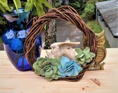 Small Multicolor Felt Succulent Wreath