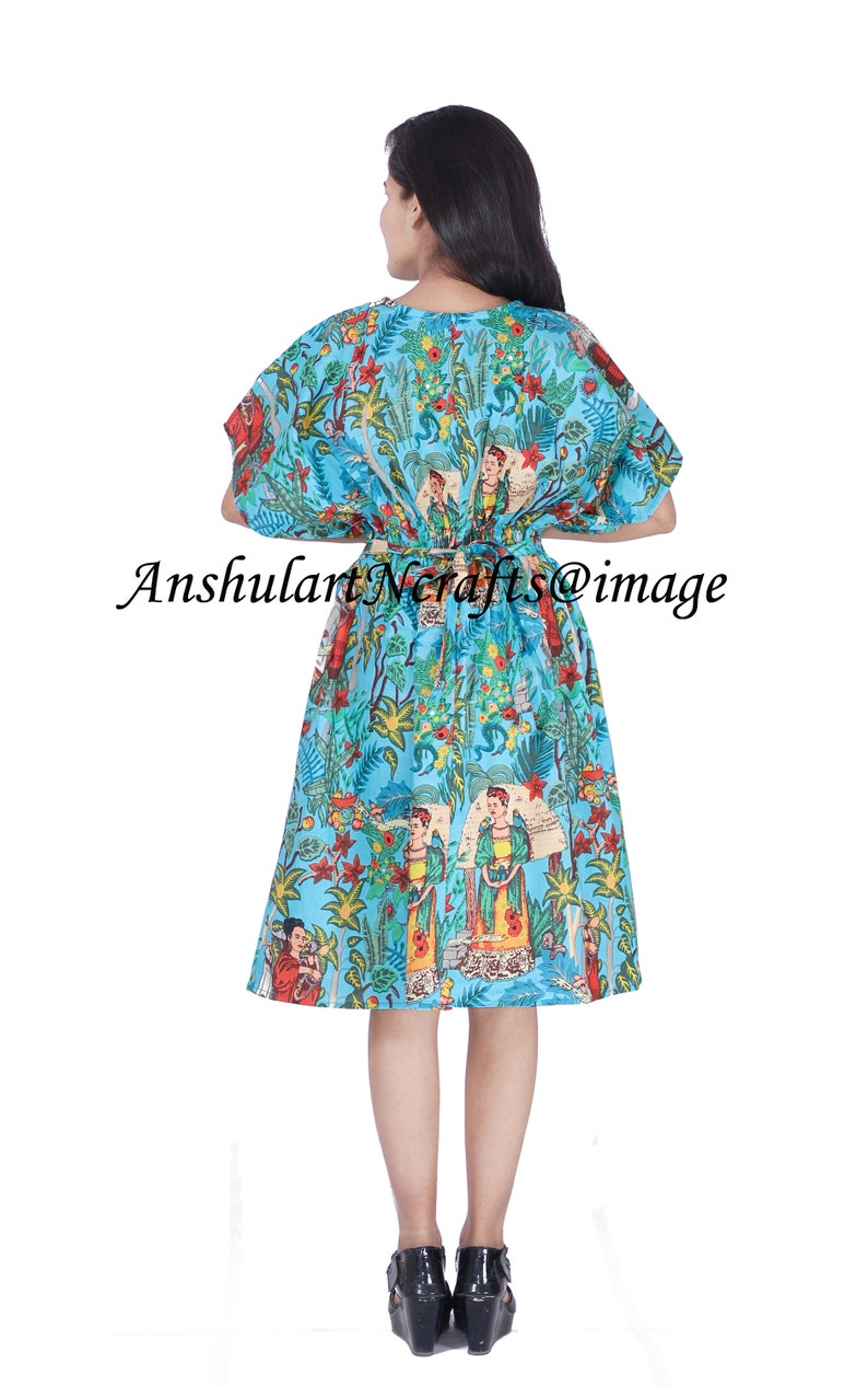 beach wear dress Women Kaftan 100/% cotton light weight summer Kaftan long maxi Gown nightwear Frida Kahlo Print
