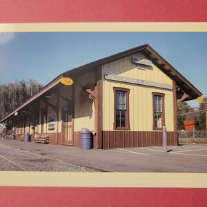 Postkarte der Temple Station der Blue Mountain & Reading Eisenbahn