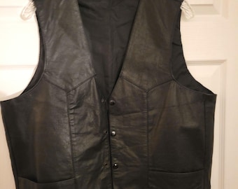Black Leather Vest