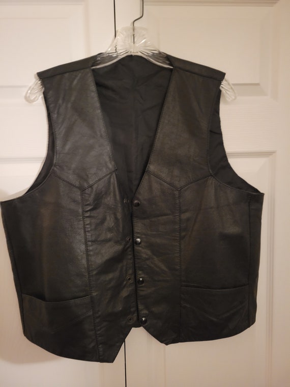 Black Leather Vest - image 1