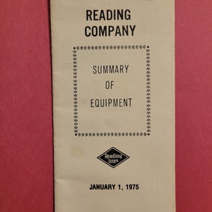 Reading Railroad Equipment Summary from 1975