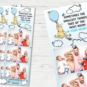 Winnie The Pooh / Plantilla de fotomatón / Plantilla de fotomatón personalizada de aniversario de cumpleaños / Plantilla de fiesta infantil de dibujos animados