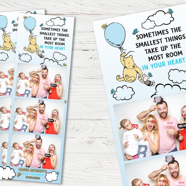 Winnie The Pooh | Photo Booth Template | Birthday Anniversary Custom Photobooth Template  | Cartoon Children Party Template