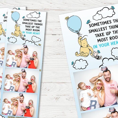 Winnie the Pooh Photo Booth Template Birthday Anniversary - Etsy