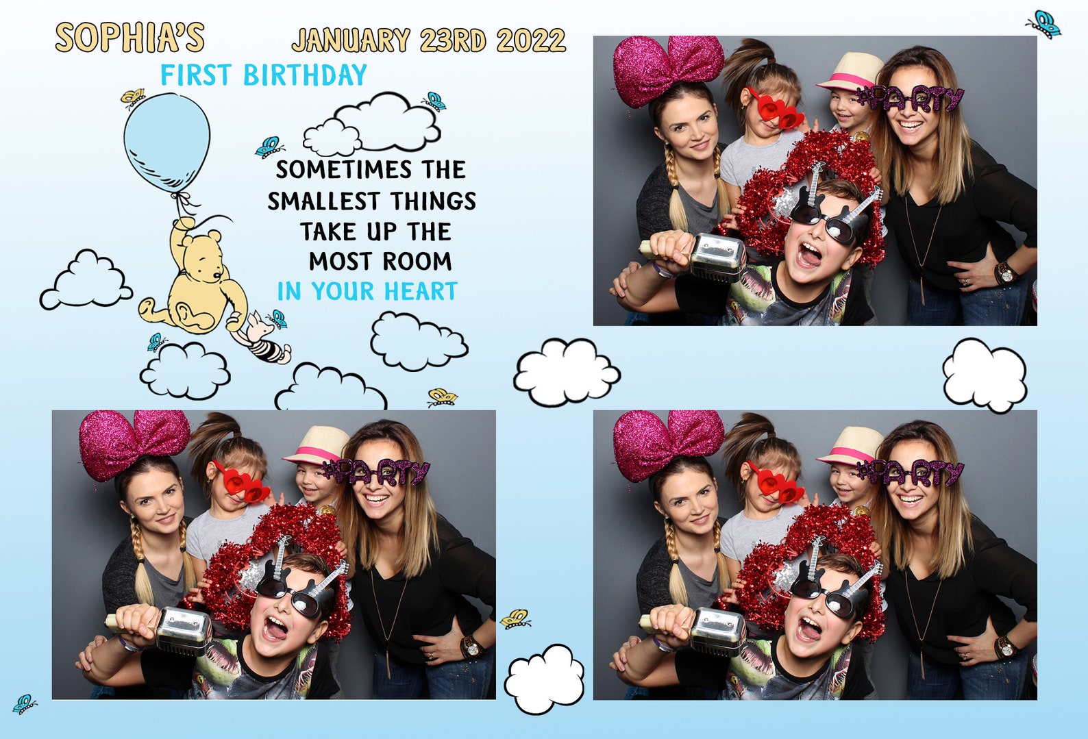 Winnie the Pooh | Photo Booth Template | Birthday Anniversary ...