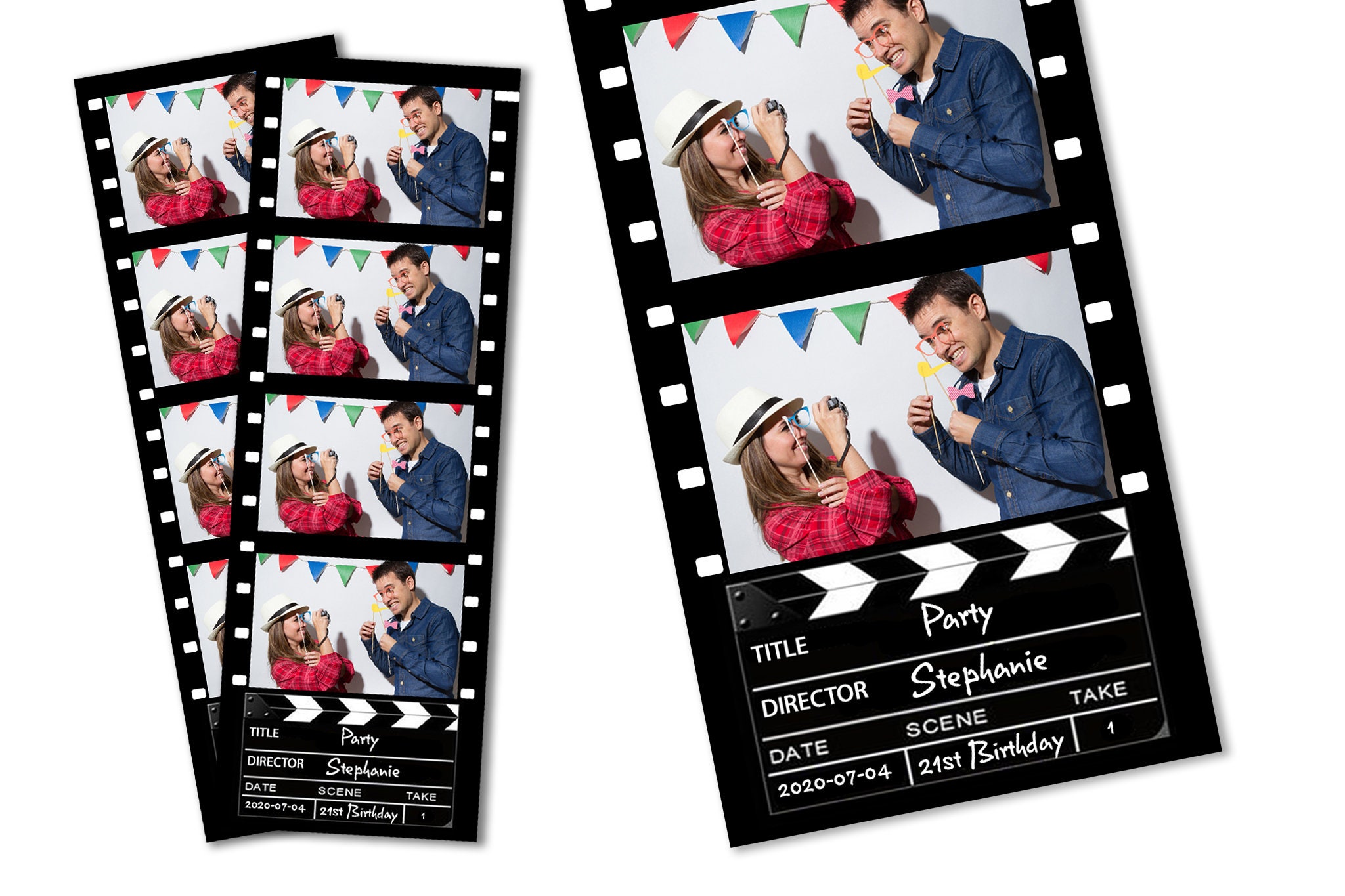 Filmstrip Photo Booth Template Film Strip Wedding Photo Booth Template  Sweet Sixteen Sweet 16 Bar Mitzvah Photo Booth 