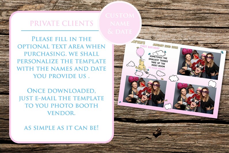 Winnie the Pooh Pink | Photo Booth Template for Girls | Birthday ...