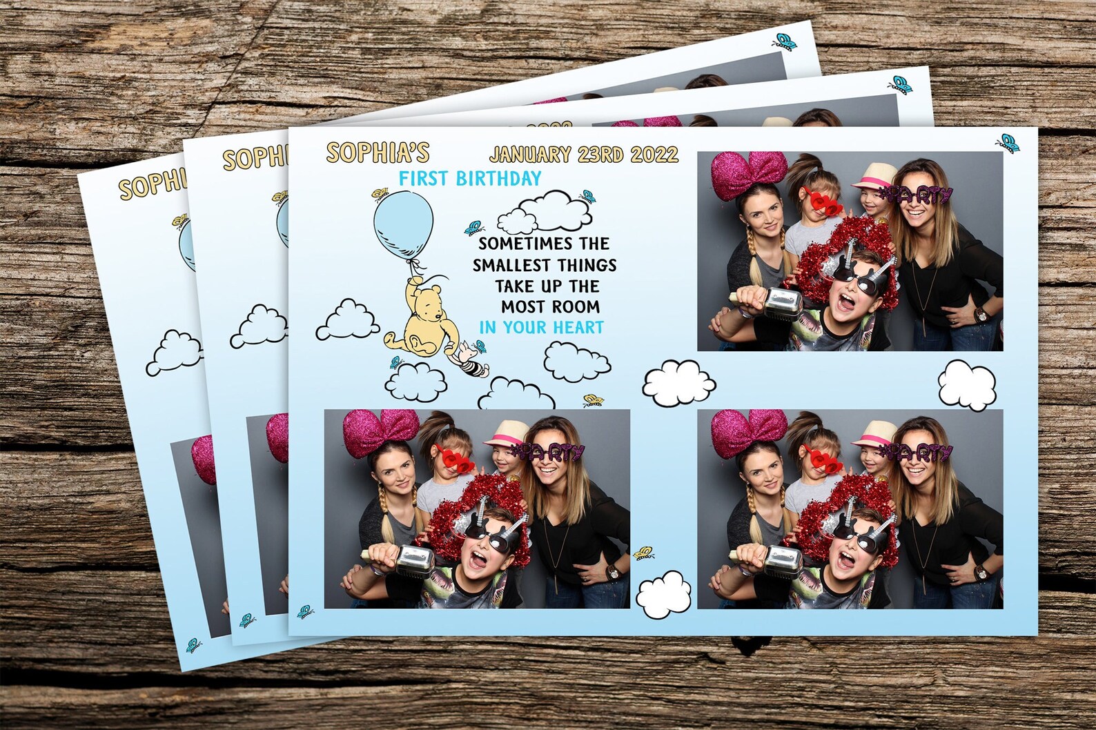 Winnie the Pooh | Photo Booth Template | Birthday Anniversary ...