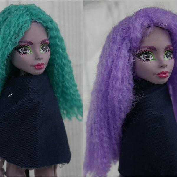 Custom Curly Yarn Doll Wig/ONLY FITS Monster and Ever After High Dolls