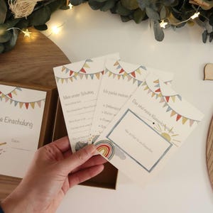 Erinnerungsbox Einschulung - Set aus 20 Karten zum Bekleben, Anmalen und gemeinsamen Ausfüllen zur Einschulung oder zum 6. Geburtstag