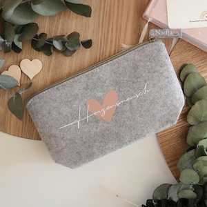 Filztasche Herzensmensch - Geschenk zum Geburtstag oder als Dankeschön für deine Freundin - personalisierbar mit Namen