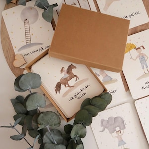 Set aus 12 Affirmationskarten für Mädchen - Mutmachkarten zum Geburtstag, zur Einschulung oder zu Weihnachten