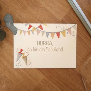 Set Einladungskarte Einschulung "Hurra ich bin ein Schulkind"