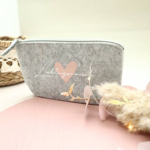 Filztasche Lieblingsmensch - Geschenk zum Geburtstag oder als Dankeschön für deine Freundin - personalisierbar mit Namen