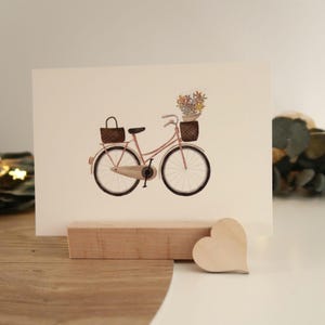 Postkarte "Blumenfahrrad" zum Geburtstag, als kleine Aufmerksamkeit oder Dankeschön für Lehrerinnen, Erzieherinnen und Freundinnen