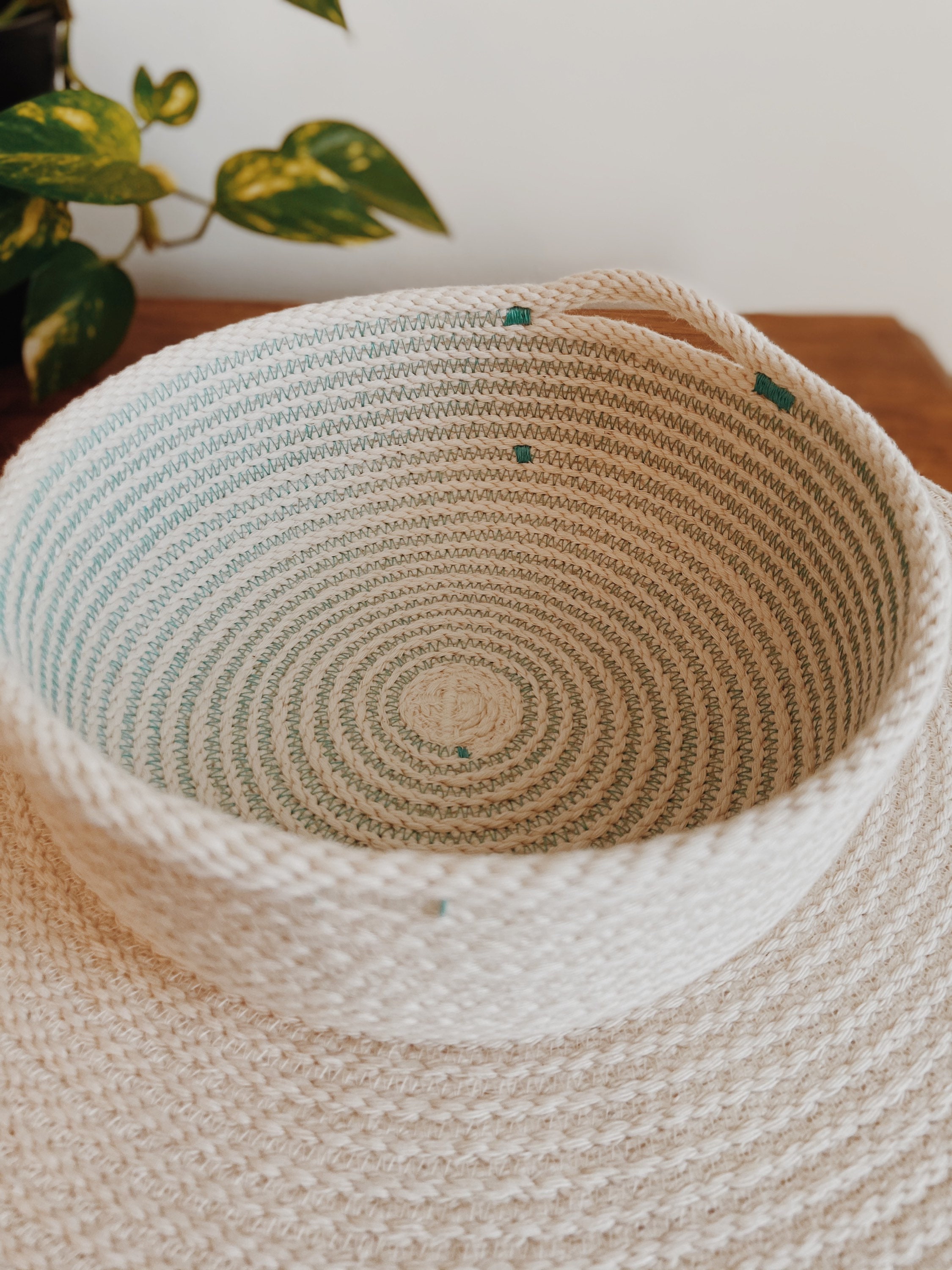 Rope Basket Country Style Basket Boho Home Decor Basket Etsy