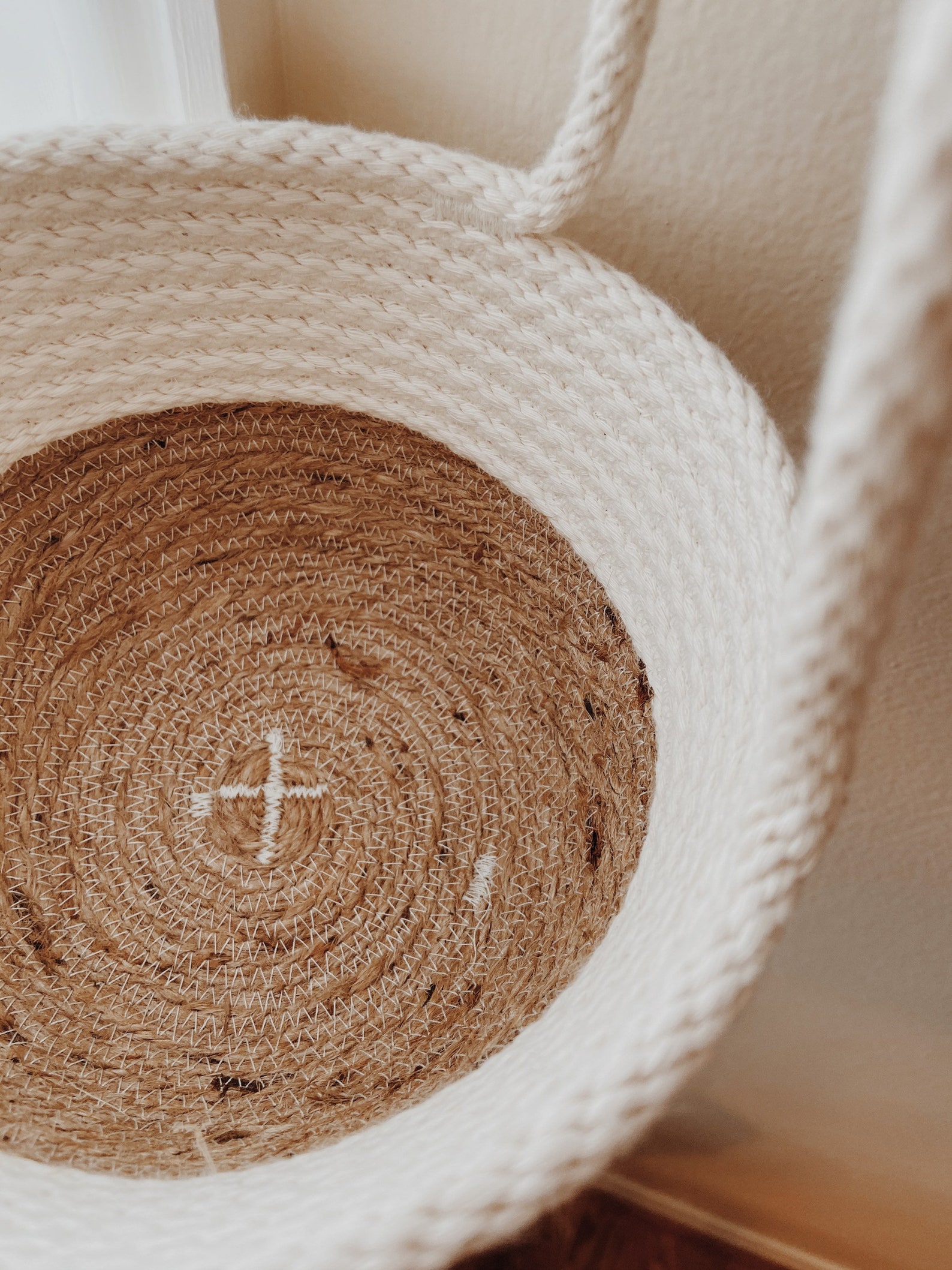 Cotton Rope Hanging Planter Basket With Jute Mini Rustic Etsy