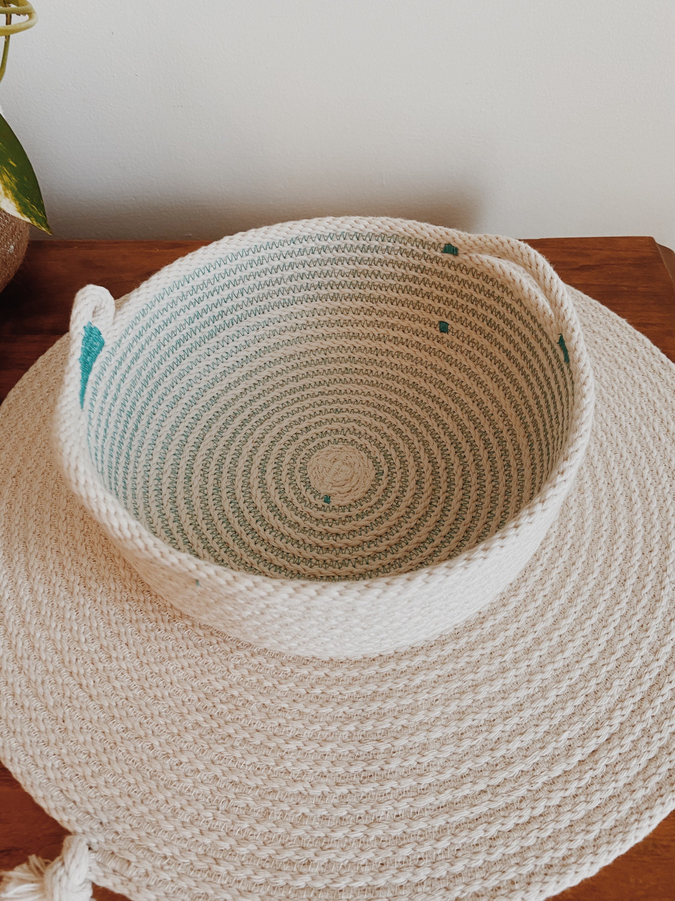 Rope Basket Country Style Basket Boho Home Decor Basket Etsy