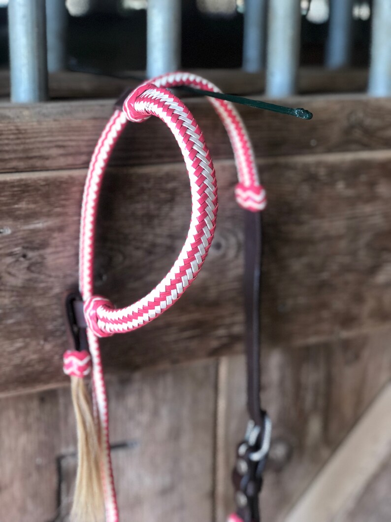 Deluxe Handbraided Rawhide One Ear Leather Headstall Etsy
