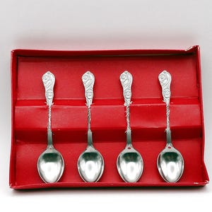 Vintage 4 Coffee Spoons by Nilsjohan Sweden stainless steel spoons