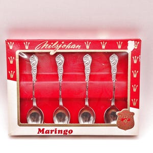 Vintage 4 Coffee Spoons by Nilsjohan Sweden stainless steel spoons