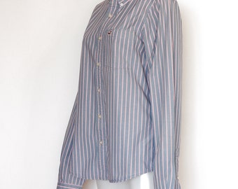 Hollister, Shirts, 425 Hollister Size L Blue White Striped 0 Cotton Button  Down Shirt