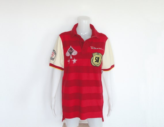 Christian Audigier Red Polo Shirt Size M Polo Shirt Garage Parts 