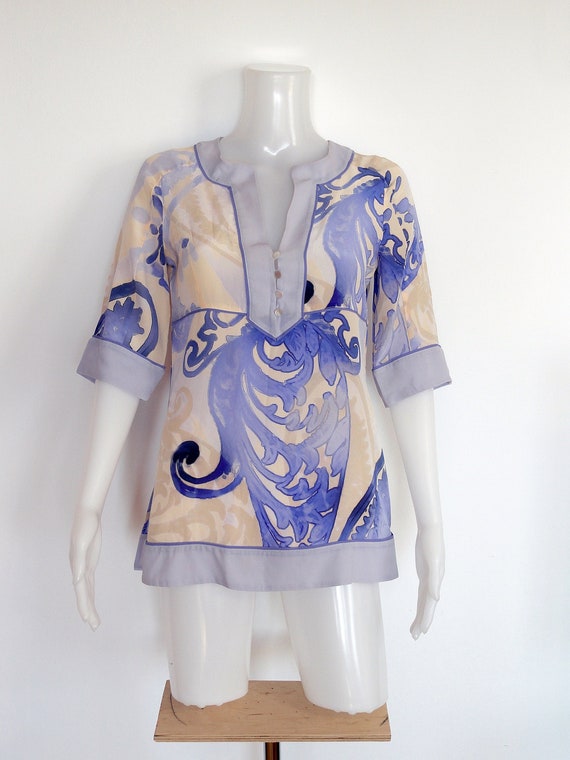RENA LANGE silk blouse, designer blouse by Rena La