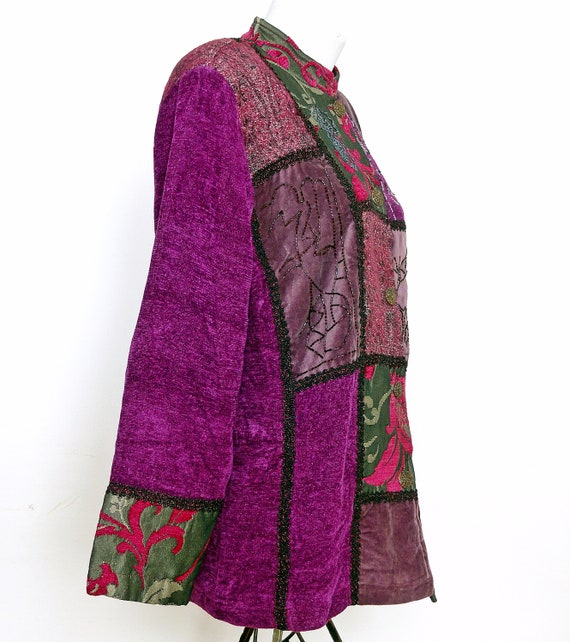 Patchwork INDIGO MOON vintage jacket, hand crafte… - image 3