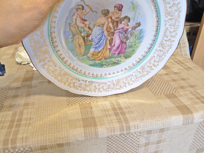 Decorative Plate ZEH Scherzer Bavaria Germany Vintage Plate Wall Decor Golden Trim