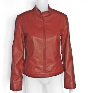 Veste vintage en similicuir marron INTERVAI pour femmes/filles