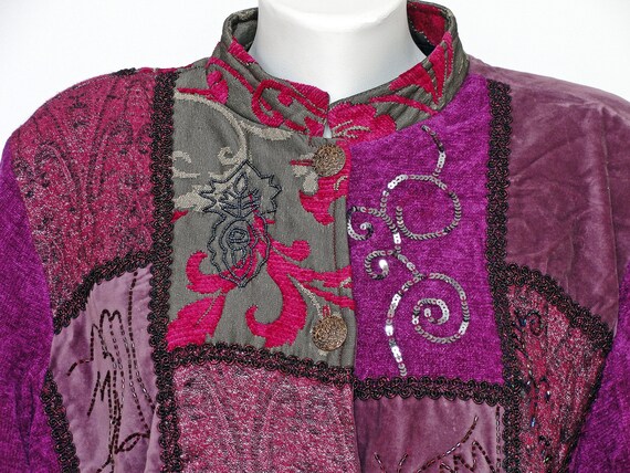 Patchwork INDIGO MOON vintage jacket, hand crafte… - image 7