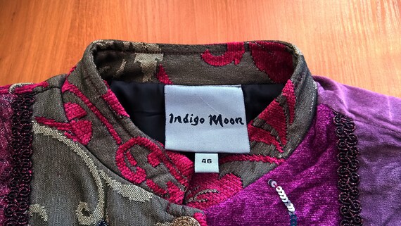 Patchwork INDIGO MOON vintage jacket, hand crafte… - image 9