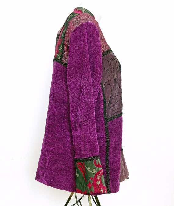 Patchwork INDIGO MOON vintage jacket, hand crafte… - image 4