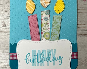 Handmade Birthday Candles Card  - Stampin Up! -