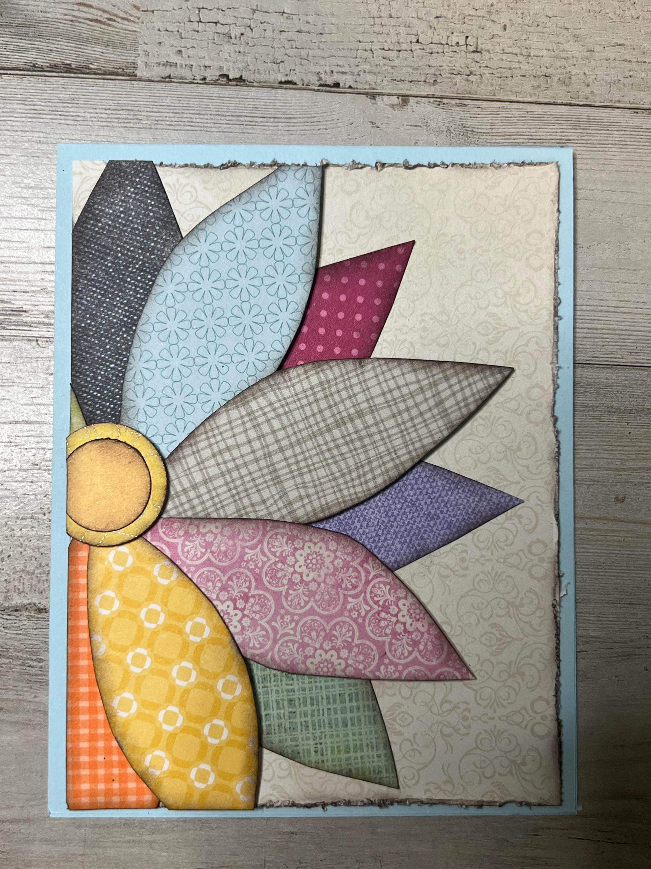 Handmade Colorful Sunflower Card: Blank Floral Note Card - Etsy