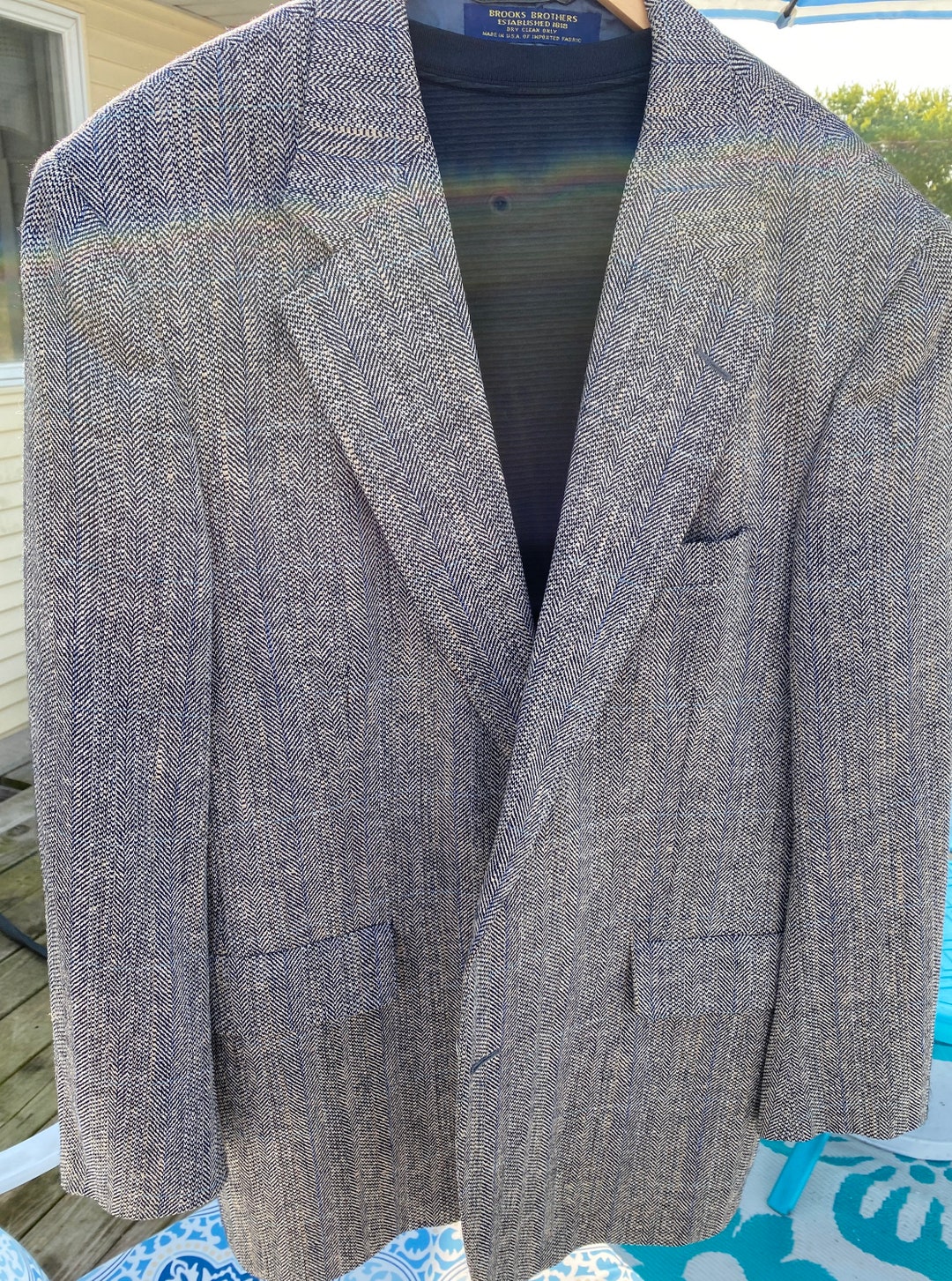 Vintage Brooks Brothers Herringbone Blazer Sz. 44 - Etsy