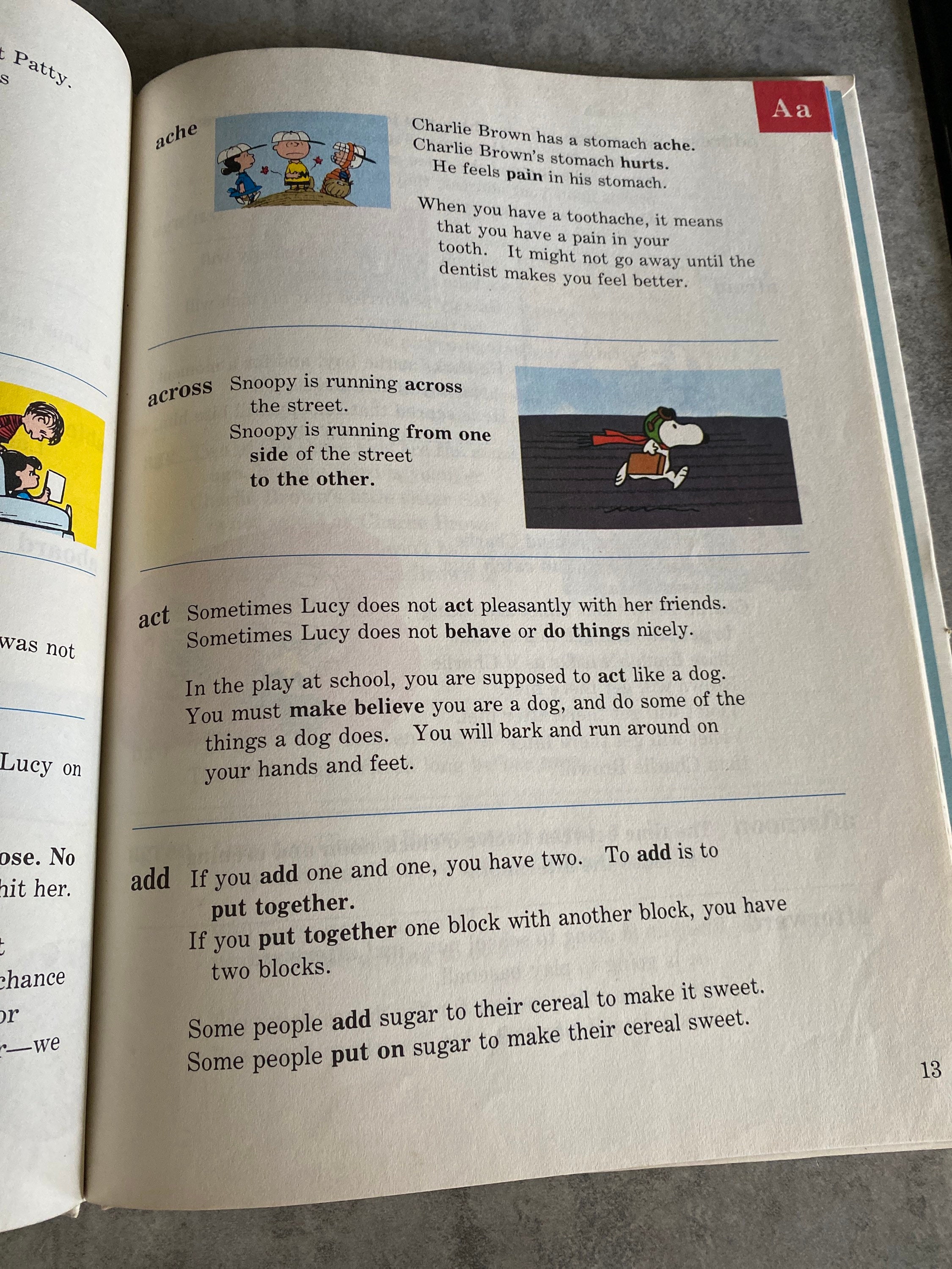 1973 the Charlie Brown Dictionary Volume 1 Etsy