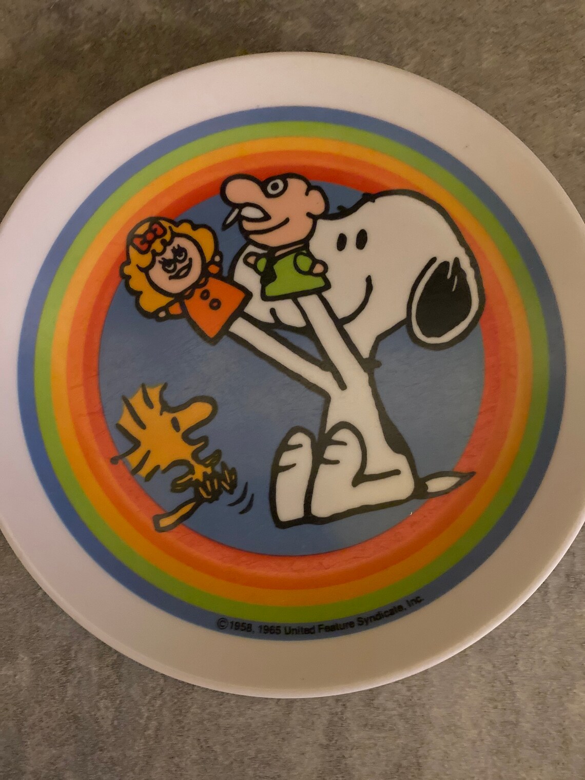 1965 Snoopy Plate and Bowl Etsy