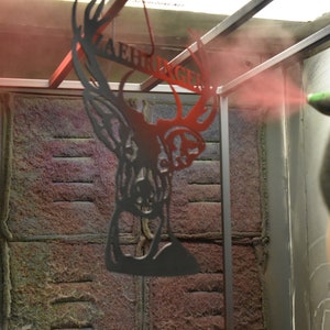 Anpassningsbart hjorthuvudmonogram | Metallkonstverk | Välj mellan 45 och 60 cm bild 3